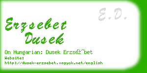 erzsebet dusek business card